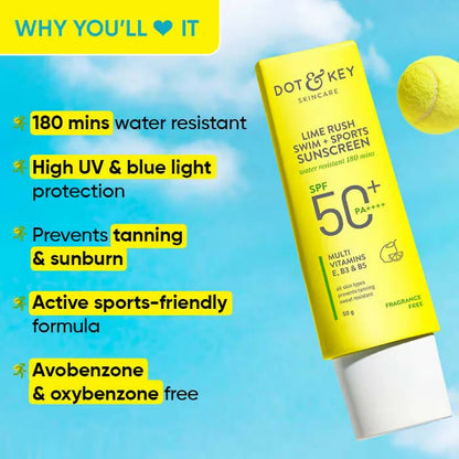 Dot & Key Lime Rush Swim + Sports Sunscreen SPF 50+ - 50 gm