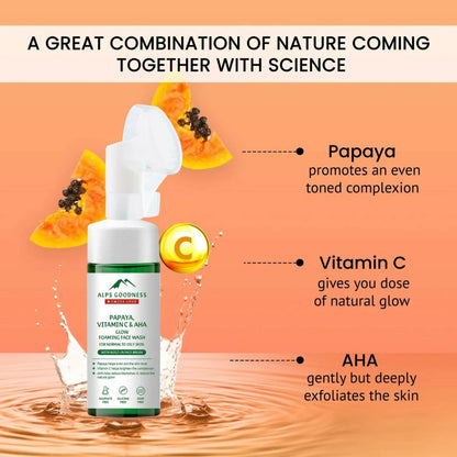 Alps Goodness Papaya, Vitamin C & AHA Glow Foaming Face Wash