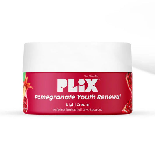 PLIX The Plant Fix Pomegranate 1% Retinol & 1% Bakuchi Oil Anti Ageing Night Cream - 50 gm