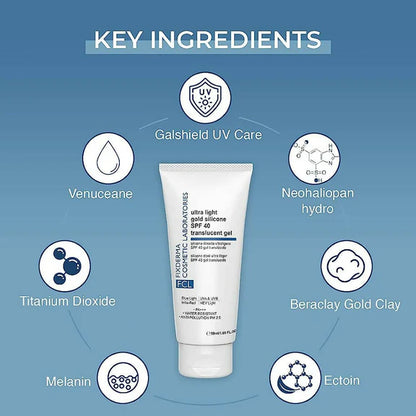 FCL Ultra Light Gold Silicone SPF 40 Translucent Gel - 50 ml