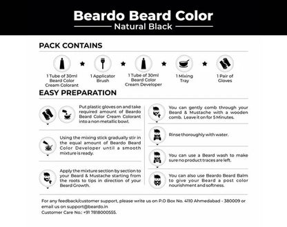 Beardo Beard Color for Men - Natural Black - 60 ml