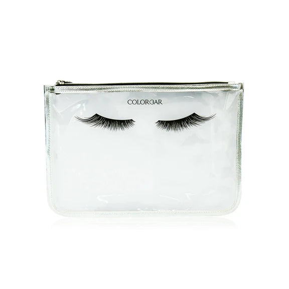 Colorbar Pouch Lips & Lashes Flat Pouches (Set Of Two) - White+Blush Pink - Combo