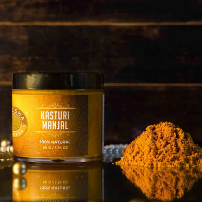 Yellow Kasturi Manjal Face Pack - Turmeric Ubtan for Skin Brightening, Tan Removal & Acne | Natural Glow