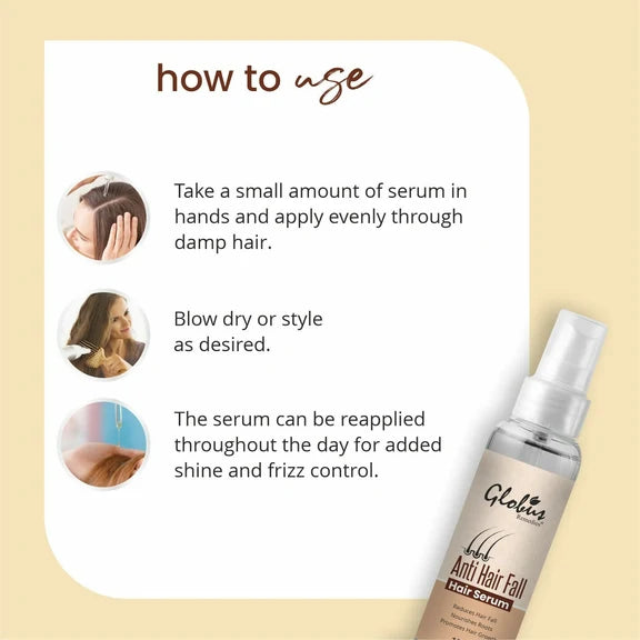 Globus Remedies Anti-Hair Fall Hair Serum, For Frizzy Hair, Smoothens Rough Ends, Adds Instant Shine - 100 ml