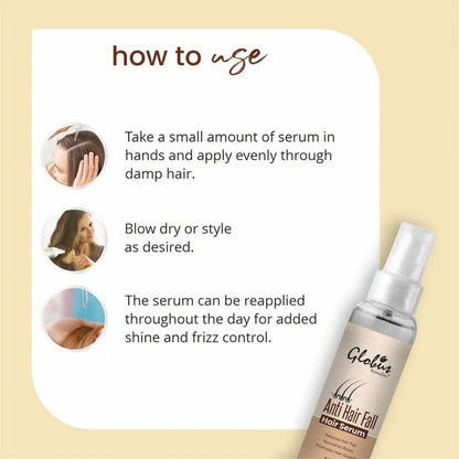 Globus Remedies Anti-Hair Fall Hair Serum, For Frizzy Hair, Smoothens Rough Ends, Adds Instant Shine - 100 ml