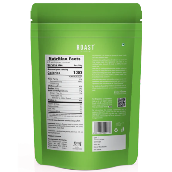 Roast Foods Makhana Cream & Onion - 70 gm