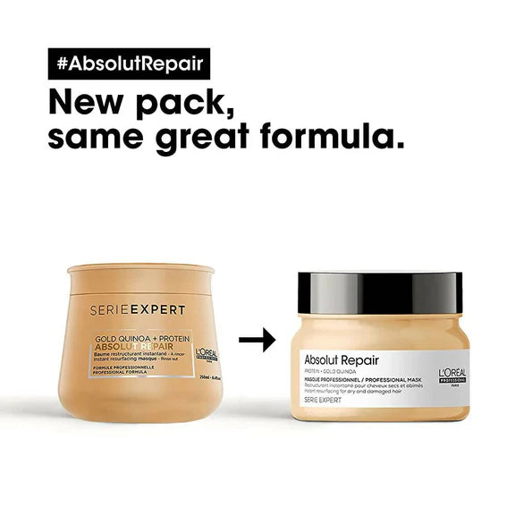 L'Oreal Paris Absolut Repair Hair Mask With Protein & Gold Quinoa - 250 gm