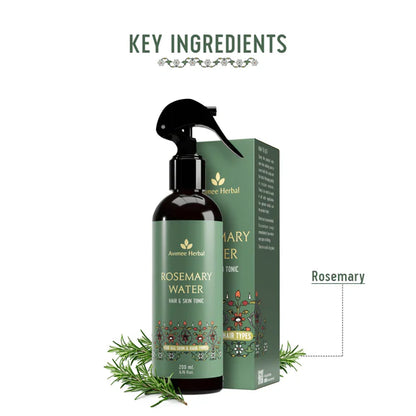 Avimee Herbal Rosemary Water For Hair And Skin For Hair Growth, Hair Fall Control and Scalp Health - 200 ml