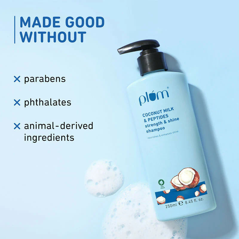 Plum Coconut Milk & Peptides Shampoo For Soft, Shiny Hair - 250 ml