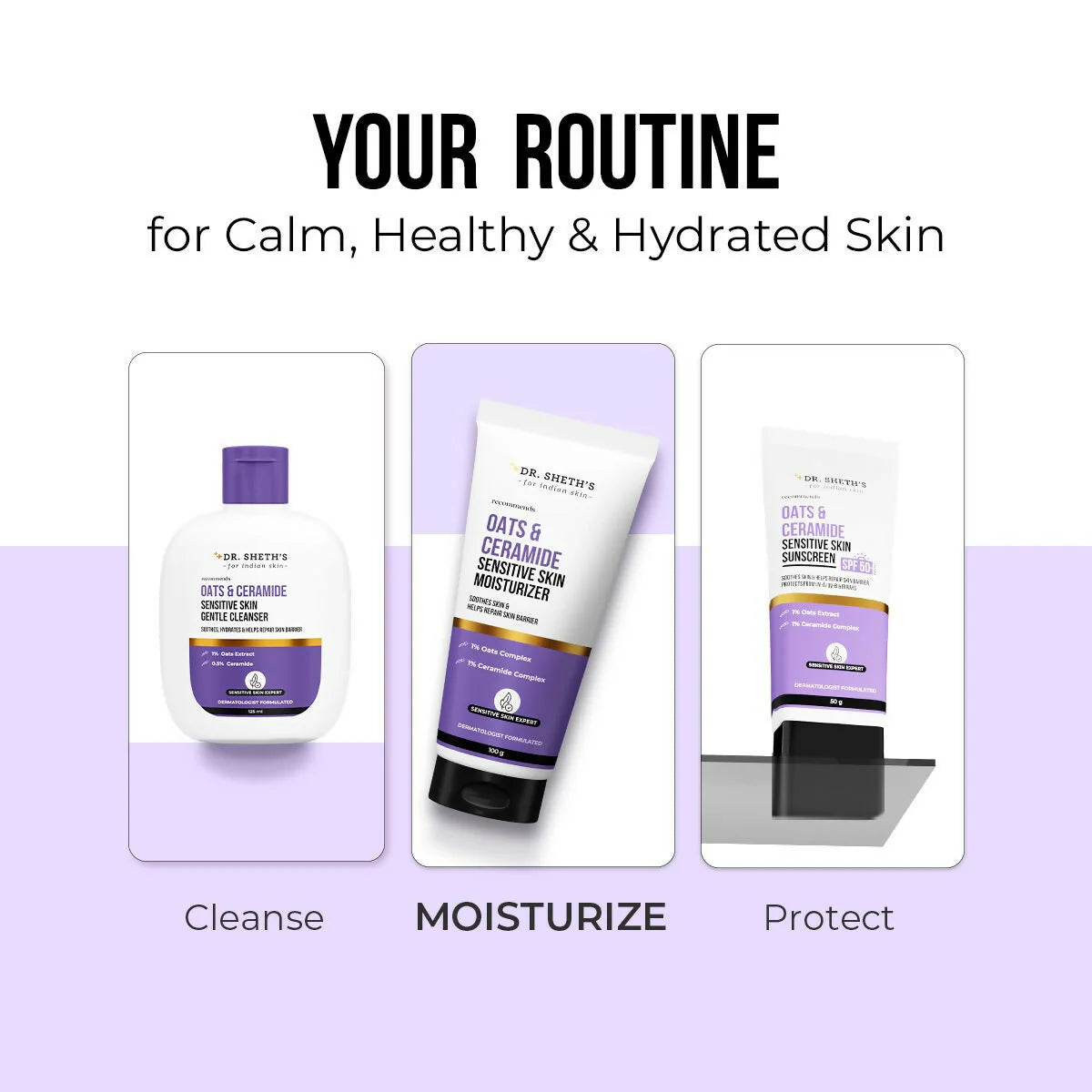 Dr. Sheth's Oats & Ceramide Sensitive Skin Moisturizer - 100 gm