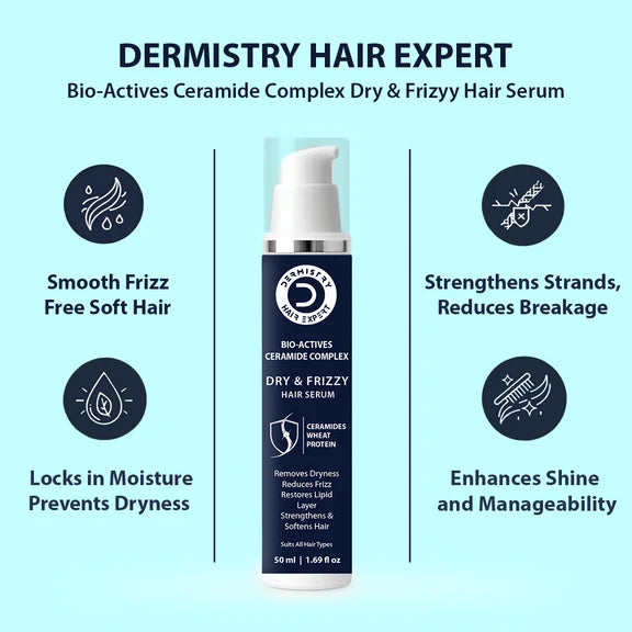 Dermistry Ceramides Protein Vitamin E Serum & Shampoo - combo