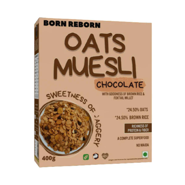 Born Reborn Chocolate Oats & Millets Muesli with Jaggery - 400 gm