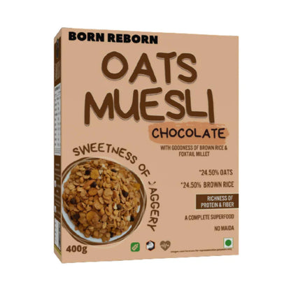 Born Reborn Chocolate Oats & Millets Muesli with Jaggery - 400 gm