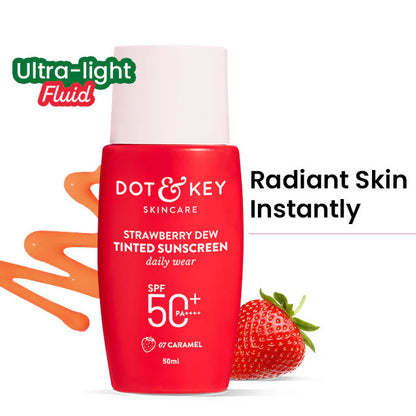 Dot & Key Strawberry Dew Tinted Sunscreen SPF 50+ PA++++ - 07 Caramel - 50 gm