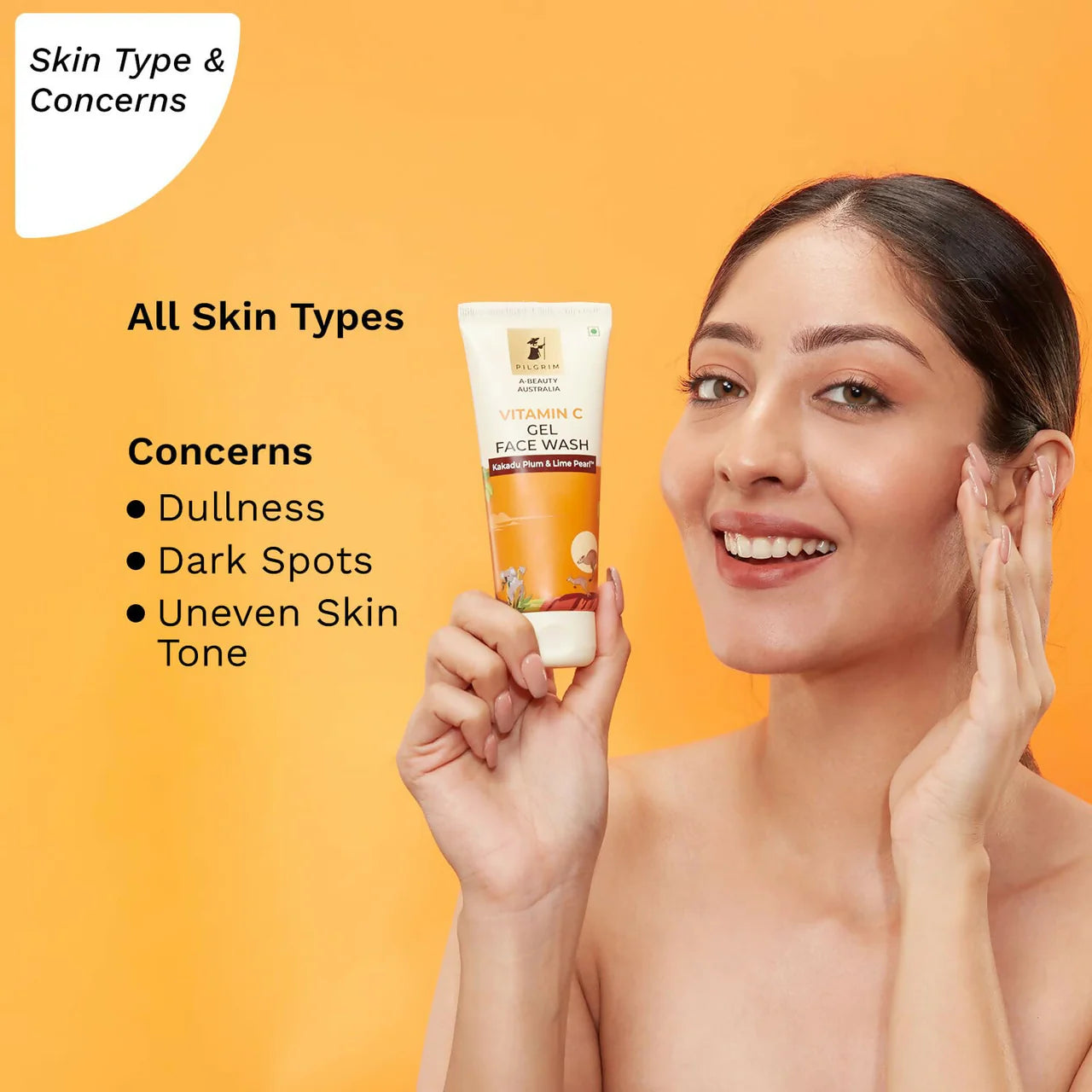 Pilgrim Australian Vitamin C Gel Face Wash with Kakadu Plum & Lime Pearl For Radiant & Glowing Skin