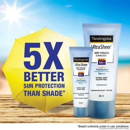 Neutrogena Ultrasheer SPF50+ PA+++ Ultra Light Face Sunscreen For Dry & Oily Skin Home+Travel Combo - combo