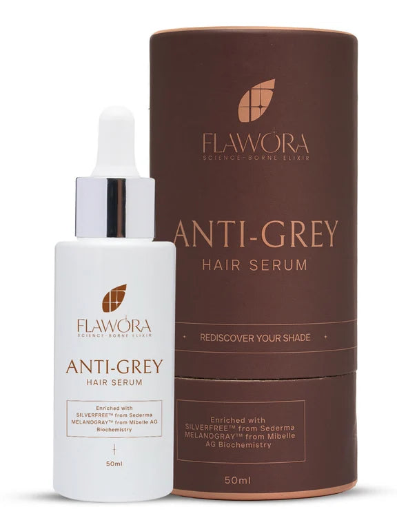 Flawora Set of Anti-Grey Hair Serum, Anti Acne Serum and Golden Glow Face Serum - combo