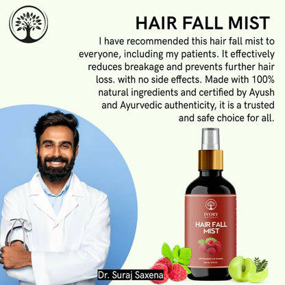 Ivory Natural Hair Mist For Long Hair For Growth Of Hair, Strengthen Follicles, And Restore Shine - 200 ml