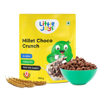 Little Joys Millet Choco Crunch Breakfast Cereal for Kids Made with Ragi, Jowar, Foxtail & Red Rice - 250 gm