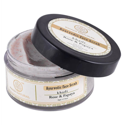 Khadi Natural Rose & Papaya Ayurvedic Face Scrub - 50 gm