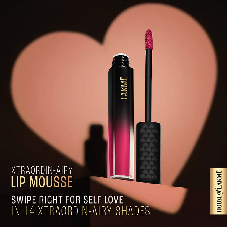 Lakme Xtraordin-Airy Velvet Matte Lip Mousse - Right Swipe Pink - 4.6 gm