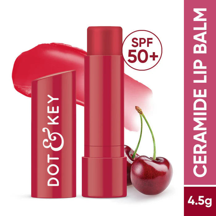 Dot & Key Barrier Repair Hydrating Lip Balm SPF 50 With Ceramides & Peptides Cherry Crimson - 4.5 gm