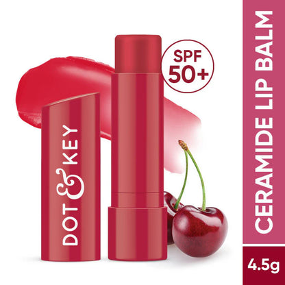 Dot & Key Barrier Repair Hydrating Lip Balm SPF 50 With Ceramides & Peptides Cherry Crimson - 4.5 gm