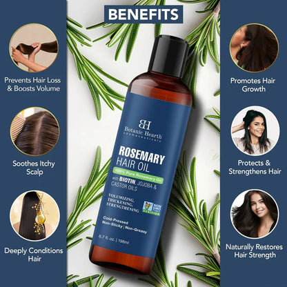 Botanic Hearth 100% Pure Rosemary Oil For Hair Growth, Controls Hair Fall, Promotes New Hair Growth - 198 ml