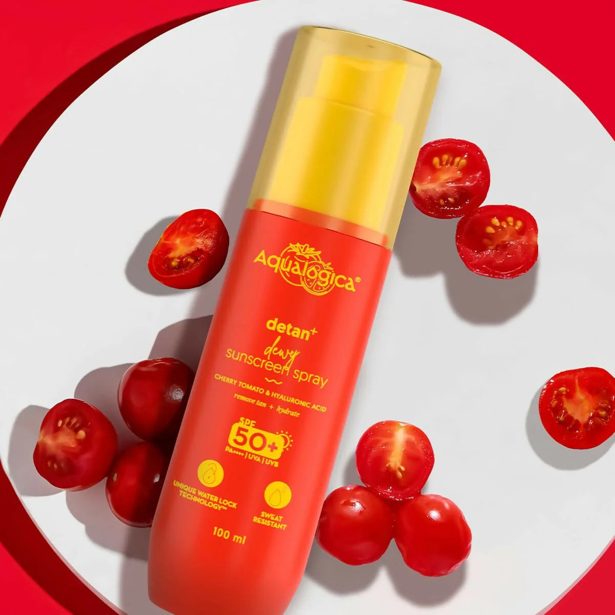 Aqualogica Detan+ Dewy Sunscreen Spray SPF 50+ PA++++ UVA/B Protection, Lightweight & Quick Absorbing, No White Cast - 100 ml