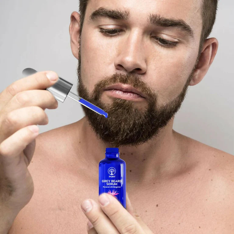 Ivory Natural Grey Beard Combo (Serum + Beard Wash) For Early Graying Beard - combo
