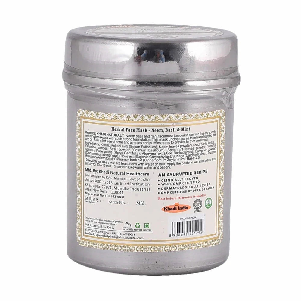 Khadi Natural Neem Basil & Mint Herbal Face Mask - 50 gm