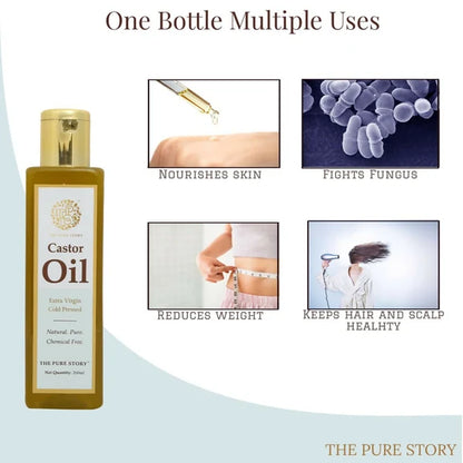 The Pure Story Natural Cold Pressed Castor Hair Oil - 100 ml