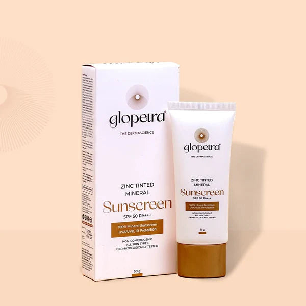 Glopetra Zinc Tinted Mineral Sunscreen Spf 50 Pa+++ - 50 ml